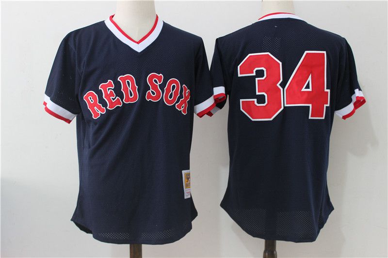 Men Boston Red Sox #34 David Ortiz Mesh Throwback MLB Jerseys->boston red sox->MLB Jersey